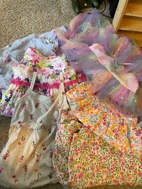 Old Navy Pink Floral Tulle Dress with Lavender Accents there is 8 dresses